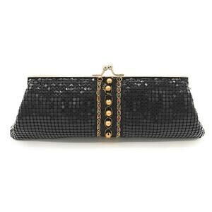 6102 Vintage Evening Clutch Purse – Metal Mesh Kiss Lock Handbag with Chain